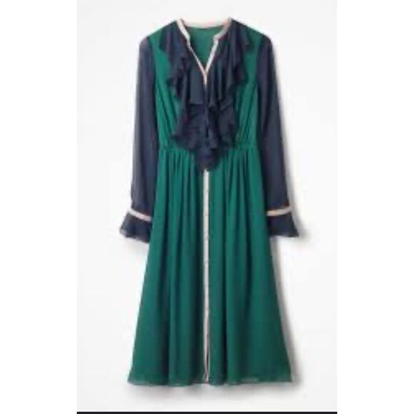 Boden Icons Winifred Midi Dress US Size 8 in Green and Navy Blue in US * - Picture 2 of 8